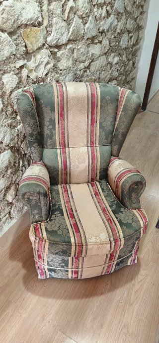 Sillón orejero vintage tela