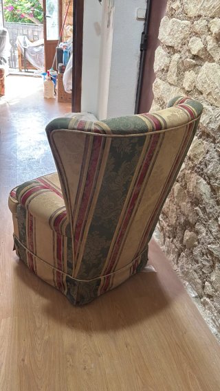 Sillón orejero vintage tela