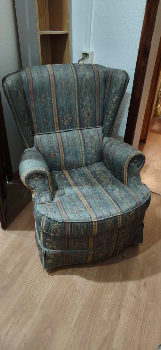 Sillón orejero vintage tela