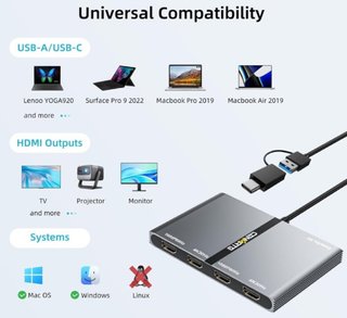 Adattatore multitasking USB-C a 4xHDMI