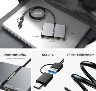 Adattatore multitasking USB-C a 4xHDMI