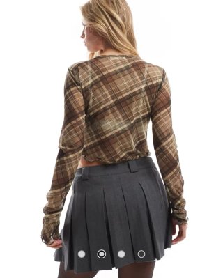 Blusa Stradivarius Transparente Cuadros