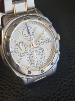 Seiko V657-9029 Chronograph Vintage Oro/Plata