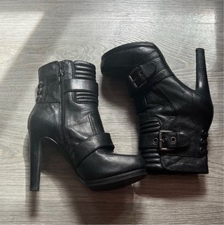Botines Nine West Piel Talla 37 Negros