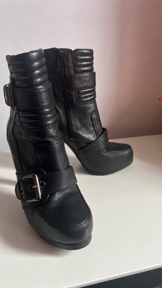 Botines Nine West Piel Talla 37 Negros