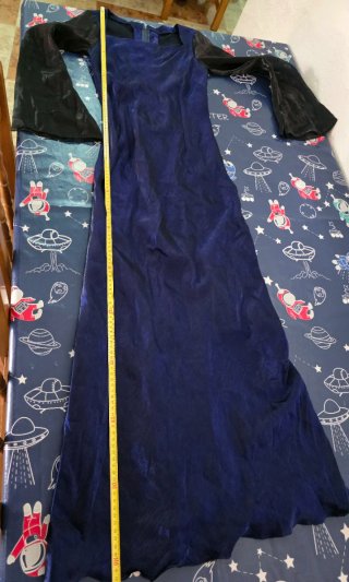 Vestido largo azul y negro talla S