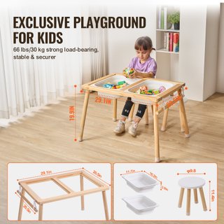 Tavolo Sensoriale Bambini 2 Contenitori Pieghevoli