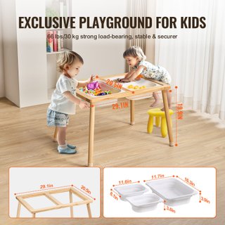 Tavolo Sensoriale Bambini 3 Contenitori Pieghevoli