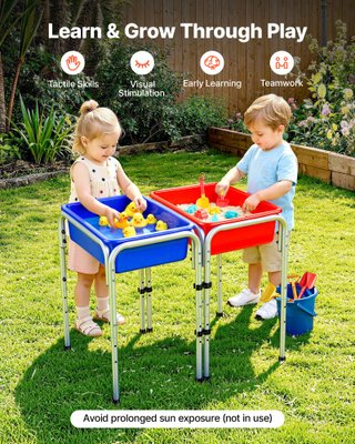 Tavolo Sensoriale Bambini Regolabile a 2 Stazioni