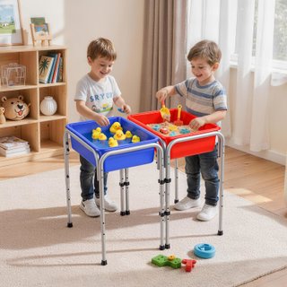 Tavolo Sensoriale Bambini Regolabile a 2 Stazioni