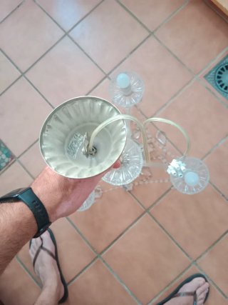 Lámpara lágrimas cristal 3 brazos