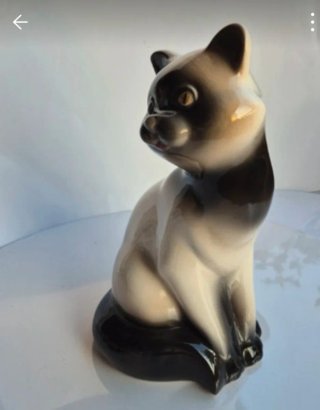 Figura Gato Siamés Cerámica Esmaltada