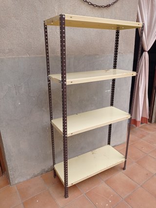 Estantería metálica beige 4 baldas