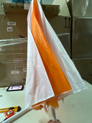 Sombrilla Playa Nukel 150cm Naranja/Blanca + Funda