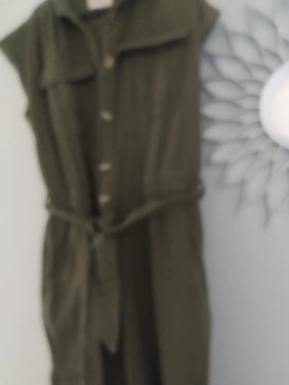 Mono largo mujer verde militar