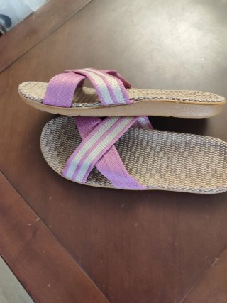 Sandalias cruzadas beige y rosa nuevas estrenar