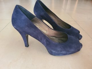 Zapatos de tacón azul talla 40