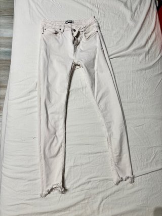Zara Pantalón Vaquero Blanco Pegado