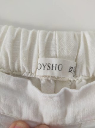 Pantalón Oysho blanco lino