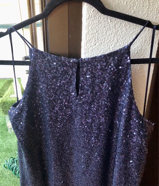 Vestido lentejuelas Stradivarius azul talla L