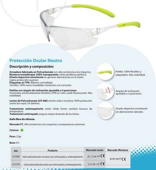 Gafas de Protección Ocular Neutra