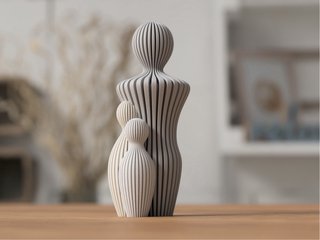 Set Escultura Familia Pareja Padre Madre Hijos