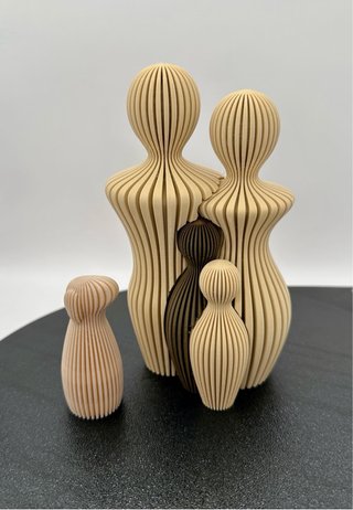 Set Escultura Familia Pareja Padre Madre Hijos