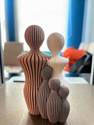 Set Escultura Familia Pareja Padre Madre Hijos