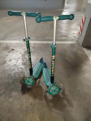 2 Bicicletas 16 pulgadas + 2 patinetes globber