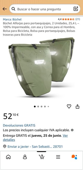 2 Alforjas Buchel 100% Impermeables Nuevas