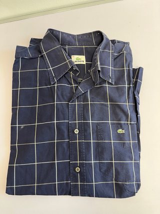 Camisa Lacoste Cuadros Azul Talla L