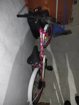 Bicicleta niña rosa flores