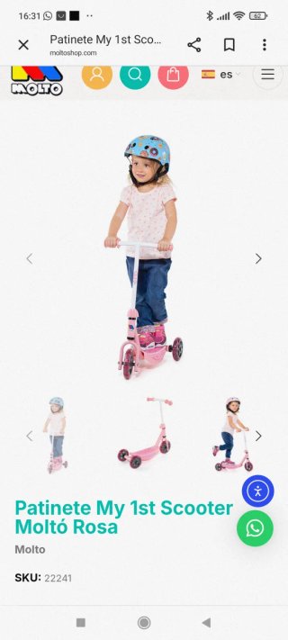 Patinete infantil rosa