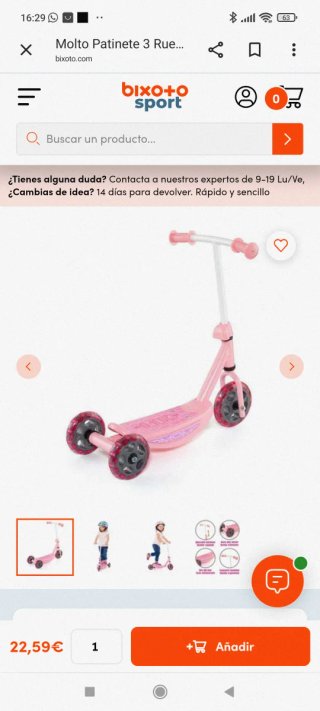 Patinete infantil rosa