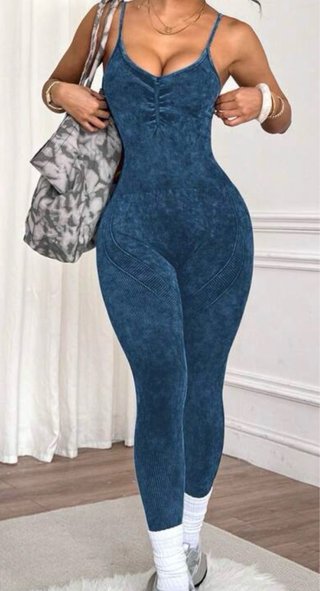 Mono moldeador azul sin mangas