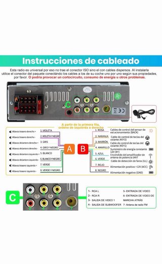 Junsun 6.36 Pulgadas 1 DIN Radio Coche Universal