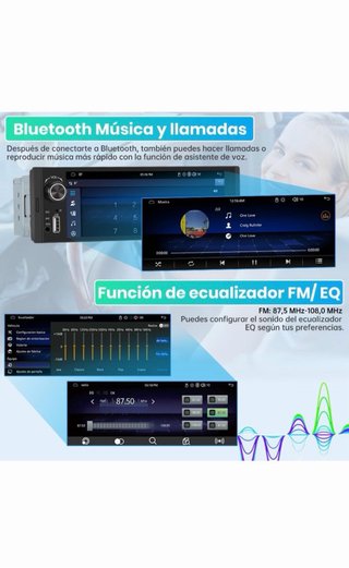 Junsun 6.36 Pulgadas 1 DIN Radio Coche Universal