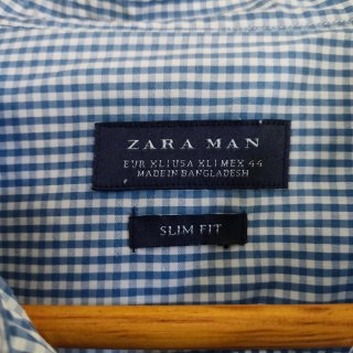 Camisa Zara Hombre Cuadros Azul