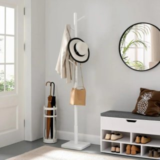 Perchero de Pie Madera Blanca Vasagle RCR010W02