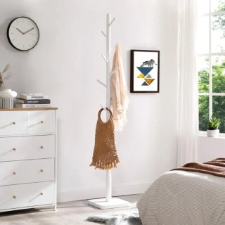 Perchero de Pie Madera Blanca Vasagle RCR010W02