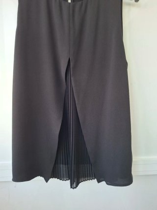 Blusa Zara Negra Sin Mangas Plisada