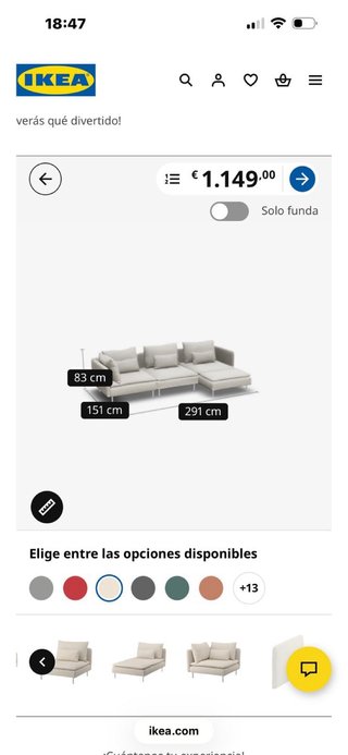 Divano modulare grigio Ikea