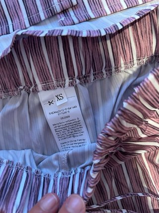 Conjunto Shein Rayas Marrón y Blanco