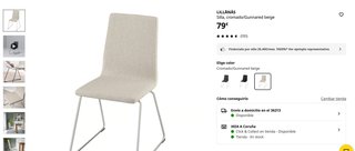 2 Sillas comedor Ikea tela y metal