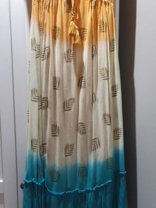 Vestido largo estampado ombré