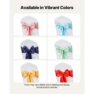 Fajas de Silla de Satén, 50PCS Lazos de Cinta para Sillas, 7 x 108 pulgadas, Decoración de Boda en Oro, para Ceremonia de Boda, Fiesta de Bebé, Eventos, Decoración de Funda de Silla para Banquete