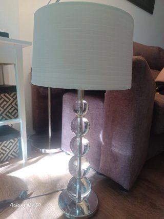 Lámparas de mesa cristal y tela