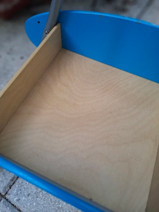 Carrellino primi passi in legno e blu Ikea