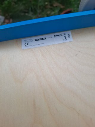 Carrellino primi passi in legno e blu Ikea