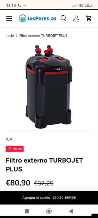 Filtro externo ICA TURBOJET PLUS 750L/h